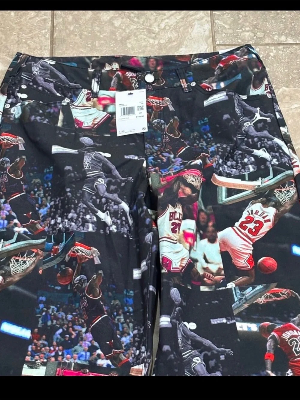 Jordan Flight Heritage All Over Photo Print Pants Mens 34 Black IQ5238-010 NEW